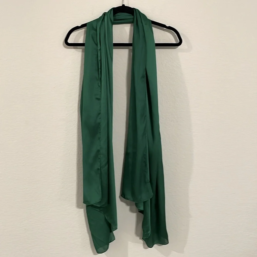 Elegant Green Satin Scarf - Women Accessories